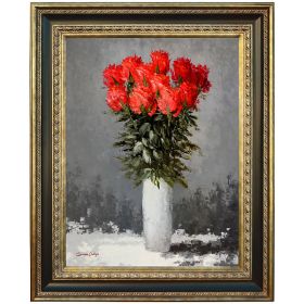 Red Flower Vase STILL12 Framed