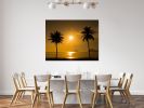 Two Palm Trees Sunset Tropical Beach 48x60