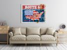 Route 66 Red, White, & Blue Map Gallery Wrap