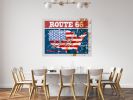 Route 66 Red, White, & Blue Map Gallery Wrap