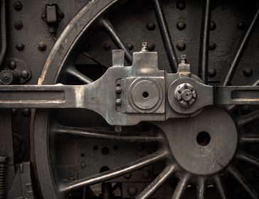 Train Locomotive Wheel Close Up Gallery Wrap