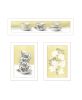 "Tea Cups & Yellow Flowers" 3-Piece Vignette by Artisan House Fenway,, Ready to Hang Framed Print, White Frame