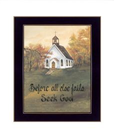 "Seek God" by Artisan Gail Eads, Ready to Hang Framed Print, Black Frame