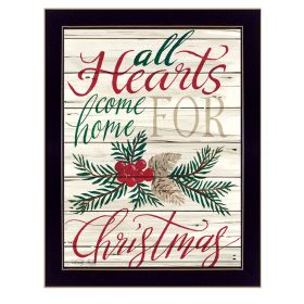 "Home For Christmas" by Artisan Cindy Jacobs, Ready to Hang Framed Print, Black Frame