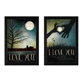 "Love Collection" 2-Piece Vignette By Marla Rae, Printed Wall Art, Ready To Hang Framed Poster, Black Frame