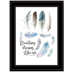 "Breathing Dreams Like Air" by Seven Trees Design, Ready to Hang Framed Print, Black Frame