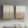 Golden Glimmer Heavily Embellished 2-piece Canvas Wall Art Set