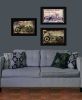 "Classical Motorcycle Collection" 3-Piece Vignette By Sophie 6, Ready to Hang Framed Print, Black Frame