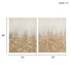 Golden Glimmer Heavily Embellished 2-piece Canvas Wall Art Set